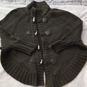 Michael Kors Dark Green Knit Toggle Cardigan